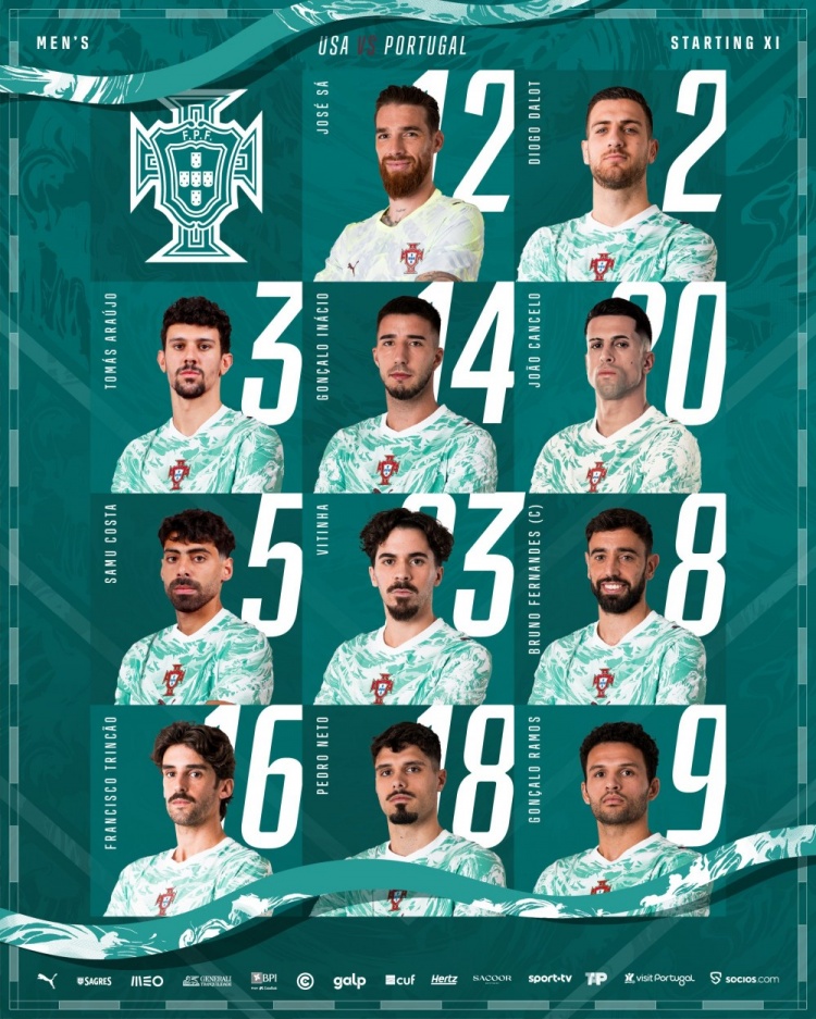 vip 注册地址-葡萄牙友谊赛对阵美国首发：B费、维蒂尼亚、坎塞洛、内托在列